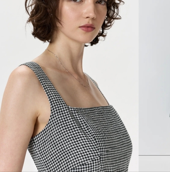 Nwt 100% European Linen Fit & Flare Midi Dress Classic Mini Gingham Sz Small - Picture 7 of 15
